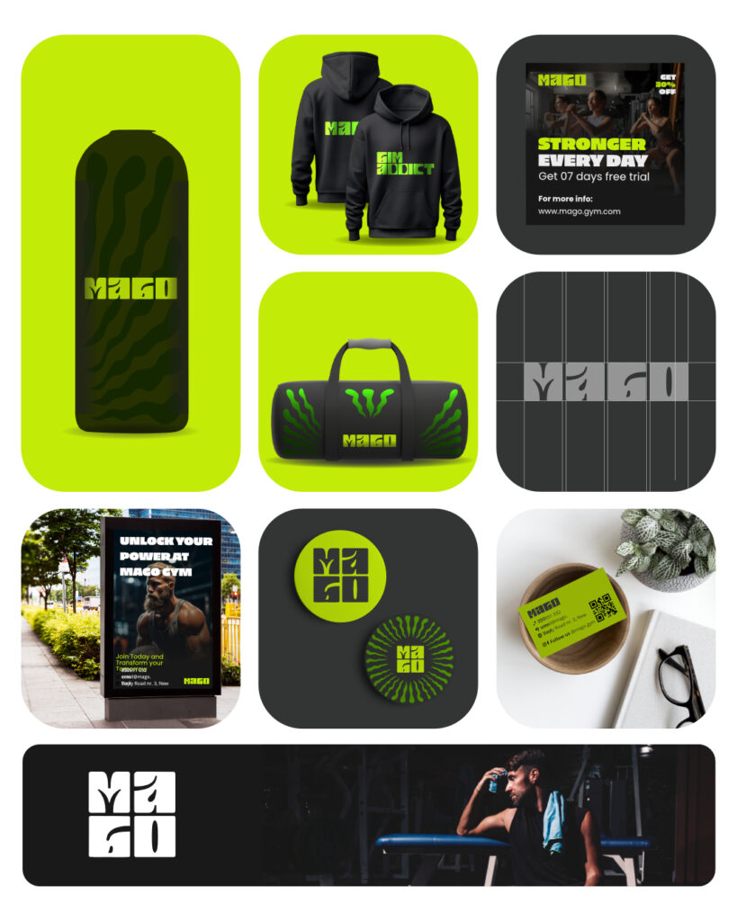 A complete brand design for a gym
