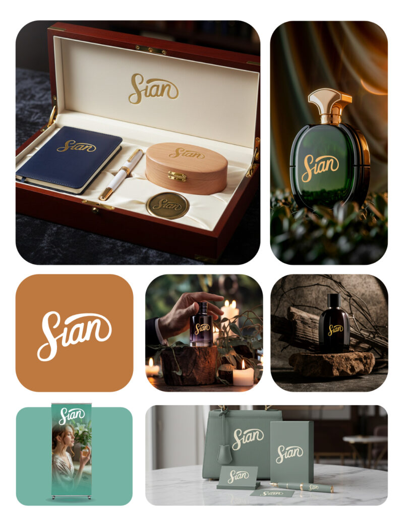 A complete brand design for a perfume company