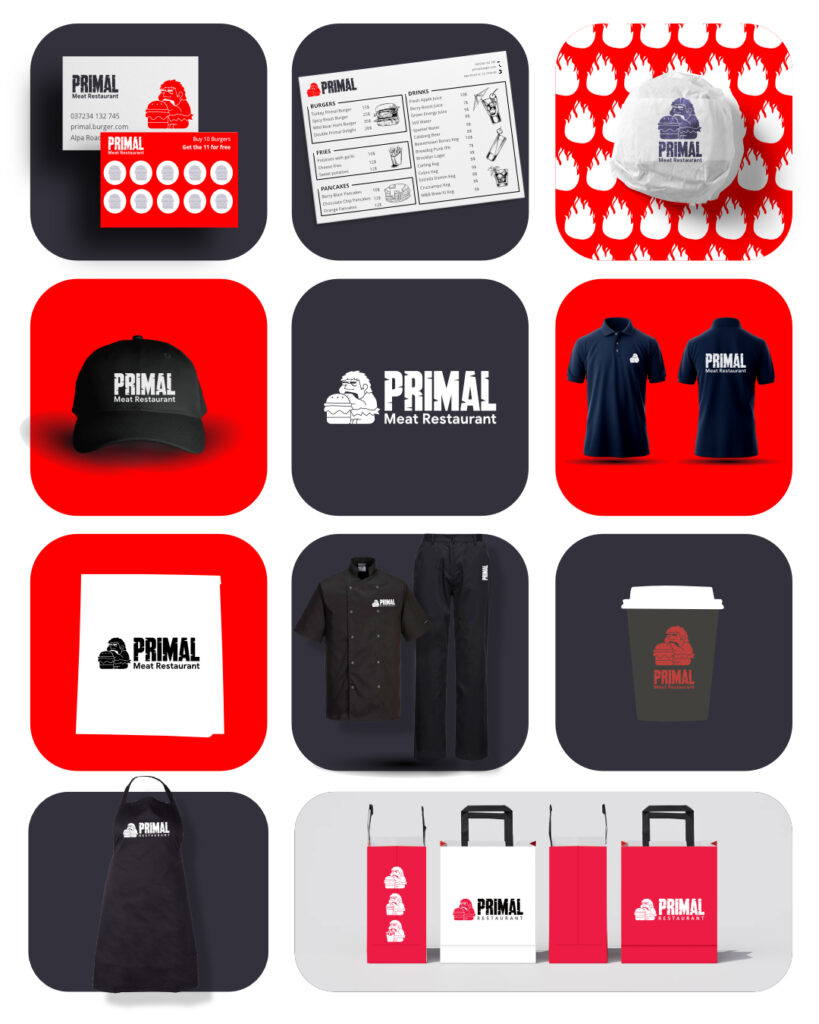 A complete brand design for a restaurant