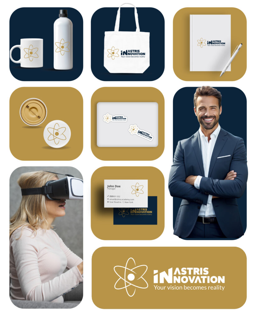 A complete brand design for a technology brand