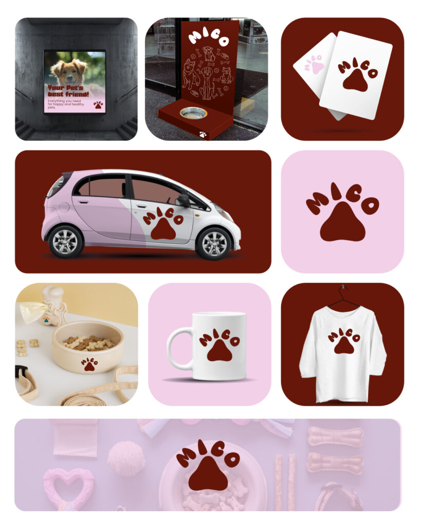 A complete brand design for a pet shop