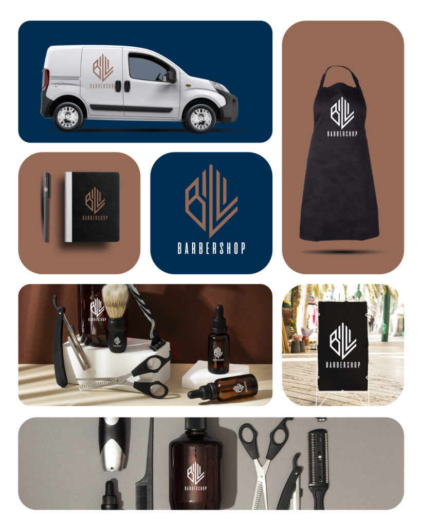 A complete brand design for a barber shop