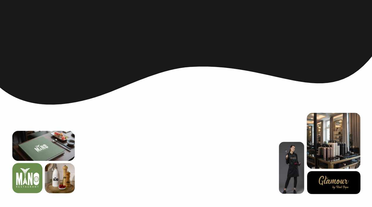 Portfolio examples of complete solopreneur branding including logos and brand assets