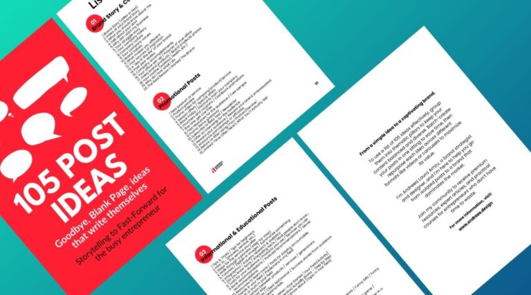 Cover of the free “105 Post Ideas” list available for download