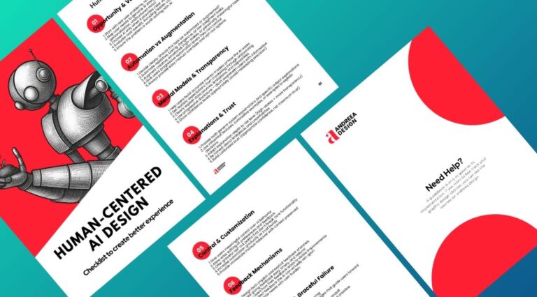 Cover of the free Human-Centered AI Design Checklist guidebook