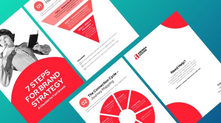 Cover of the free “7 Steps for Brand Strategy” workbook available for download